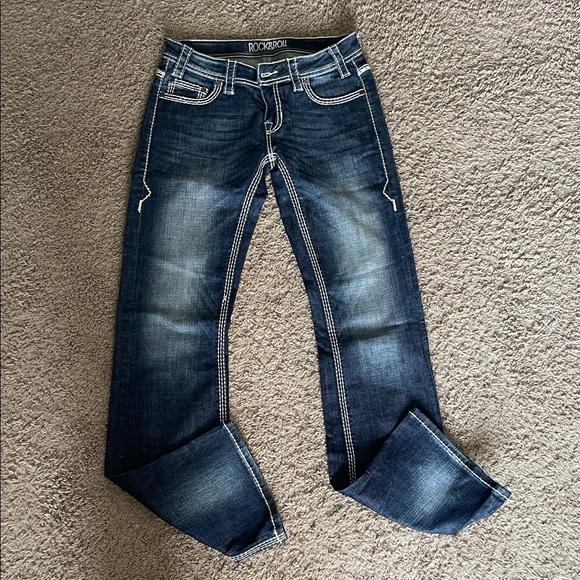 Rock & Roll Cowgirl Dark Blue Bootcut Jeans, BRAND NEW - Picture 2 of 3